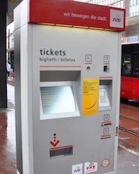 インスブルック交通局の券売機