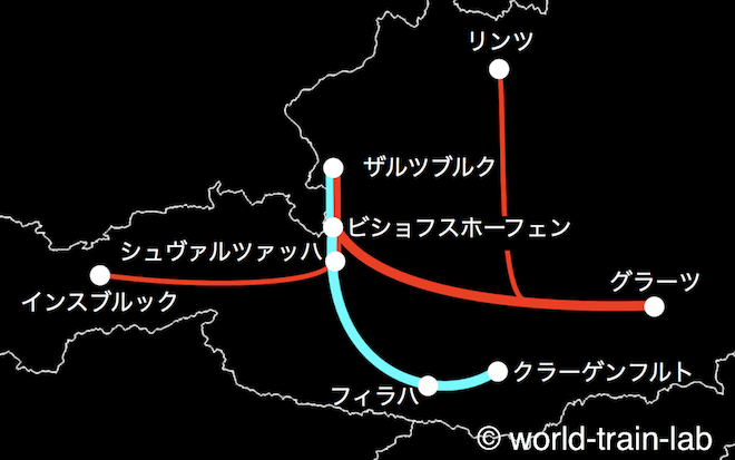 IC, EC 運行路線図