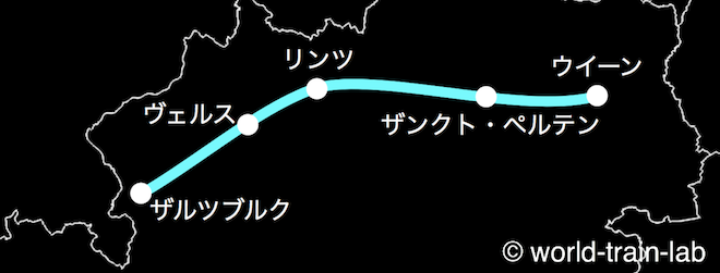 Westbahn 運行路線図