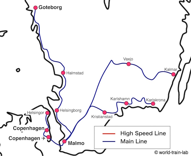 Oresundstag 運行路線図