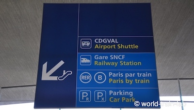 駅、CDGVAL案内板