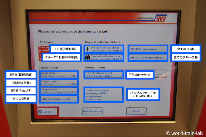 チケットを選択します