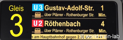 出発列車案内板