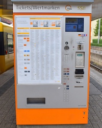 シュトゥットガルト交通局の券売機