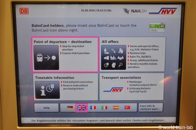 言語を英語に変更してチケット購入ボタンを押す