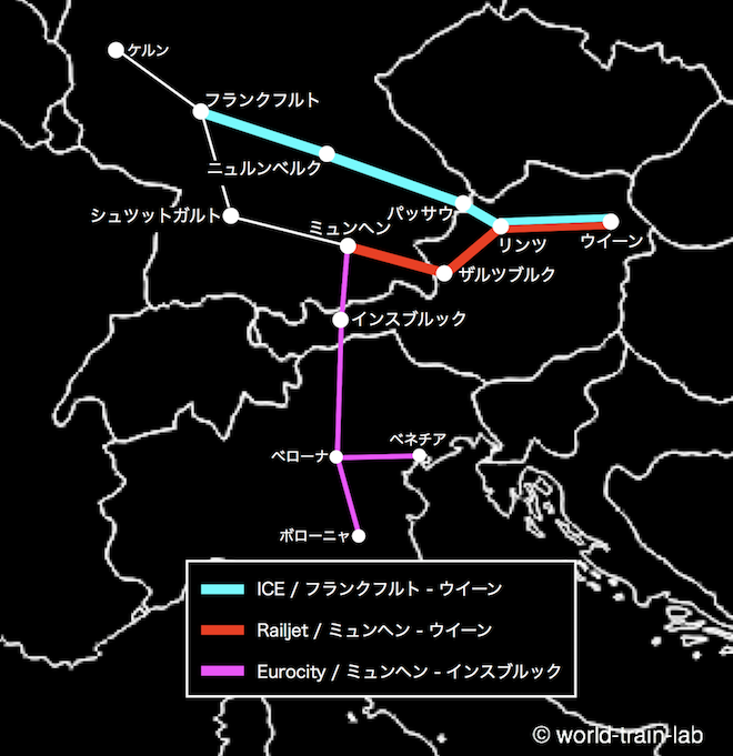 ICE 運行路線図