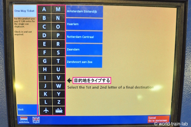 目的地を入力する