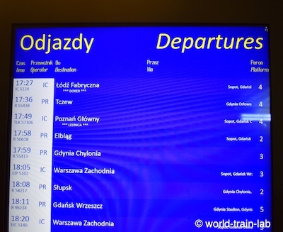 出発列車案内板