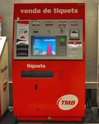 バルセロナ交通局の券売機