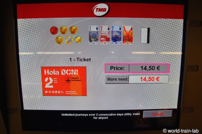 紙幣・コイン・クレジットカードで運賃を支払う