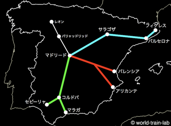 AVE 運行路線図