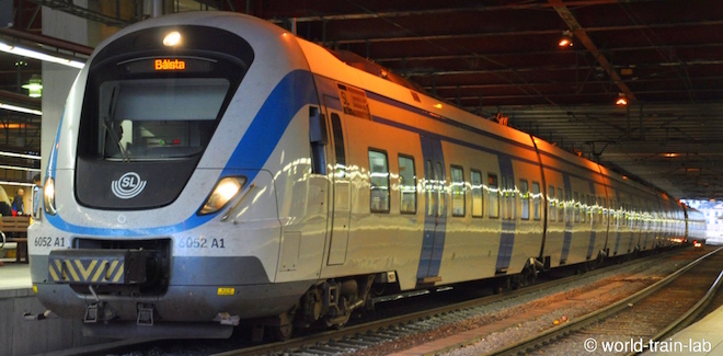 ストックホルム中央駅で発車を待つ Pendeltag