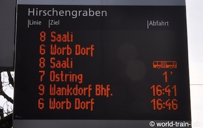 出発列車案内板